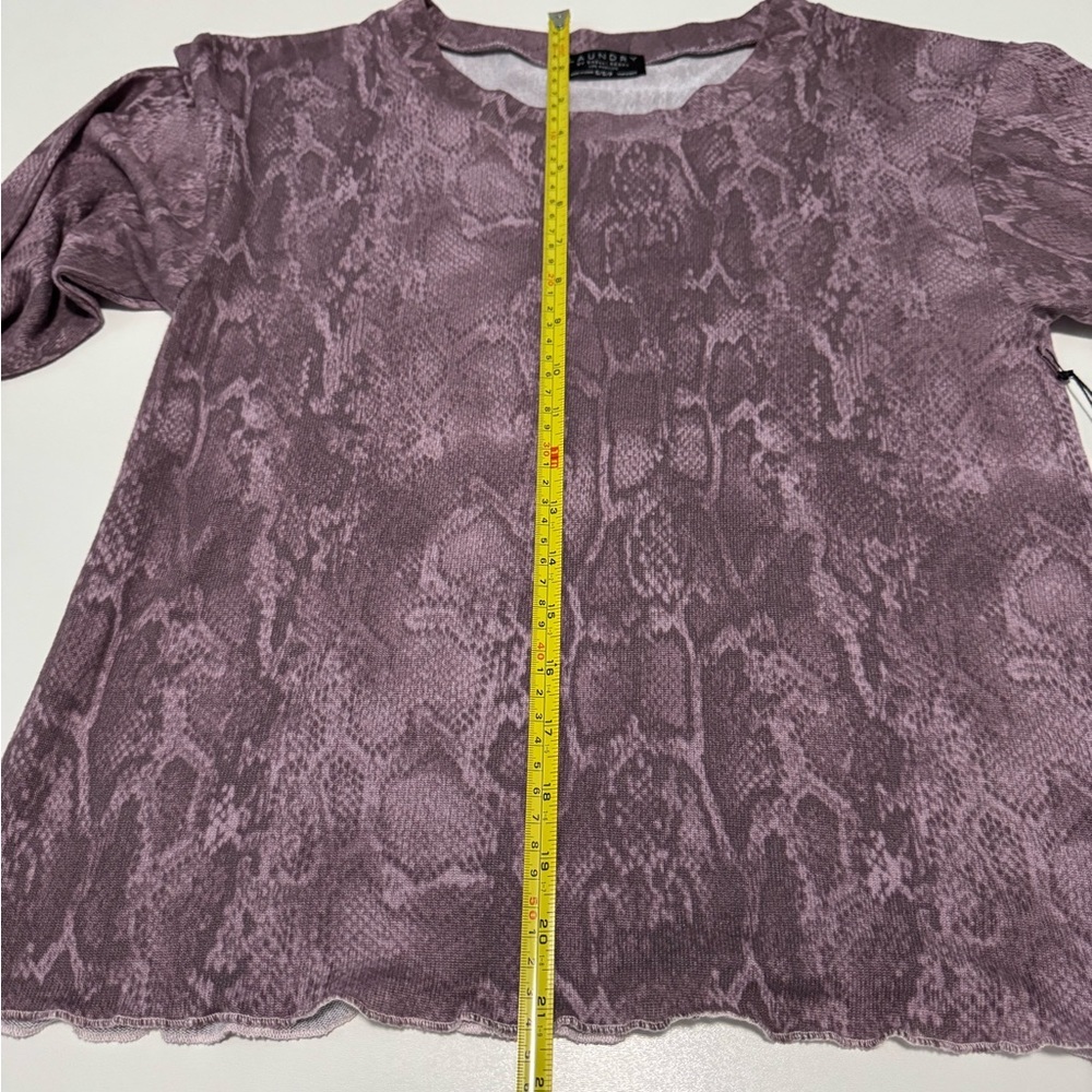 Laundry By Shelli Segal Purple Snakeskin Print Long Sleeve Top - Picture 7 of 9
